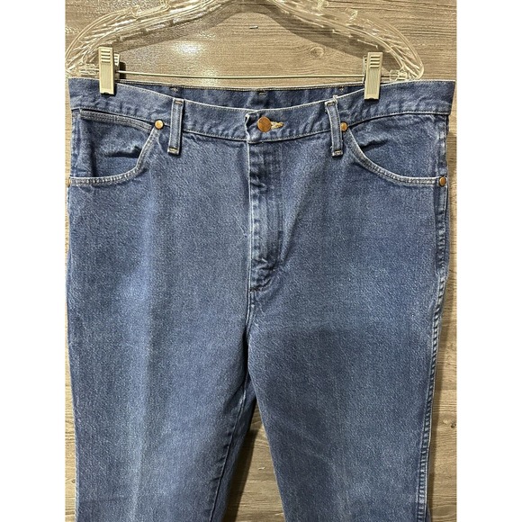 Wrangler Jeans Mens 36x32 Blue 936 PWD Straight Cowboy Western Denim Cotton - Picture 2 of 5